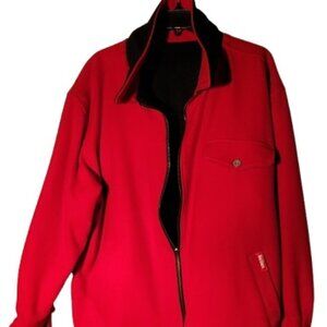 Marlboro Red & Black Reversible Wool Blend Zip Jacket Adult Medium